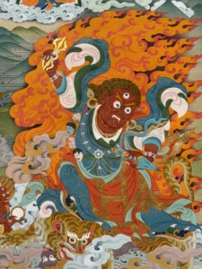 Thangka peint à <span class=keywords><strong>la</strong></span> main : Guru Dorje Drole - <span class=keywords><strong>Manifestation</strong></span> fureuse du Vajra <span class=keywords><strong>de</strong></span> Padmasambhava - Product Image 3