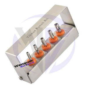 Kit de fraises à trepanation pour implants dentaires, 6 pièces, acier inoxydable, 4 fraises de 10 mm avec perforateur tissulaire, ensemble chirurgical certifié CE Classe III Wenquar - Product Image 5