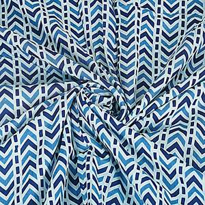 Couvre-lit double en coton 240 TC à motif géométrique bleu chevron pour usage domestique - SHKR1028 - Product Image 5