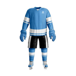 Trendy Fashion Ice <b>Hockey</b> Uniform Sets 100% Polyester Sports Wear Long Sleeve Jerseys Shirts Short Pants Printed Breathable - Product Image 1