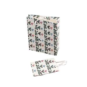 Pieza antigua tradicional Impreso Diseño a mano Tela Embalaje Papel Compras Bolsas de transporte Hecho a mano Mango de cinta Conjuntos de bolsas de fiesta - Product Image 2