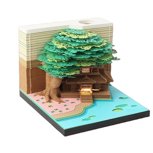 Drop Shipping Hot Products 2025 3D Notepad Art Papercraft Laser Cut Paper Calendars Treehouse Shape Magic Memo Pad for Gift