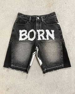 EDGE DENIM Fabricant Personnalisé en Détresse Broderie Appliques Patch Jeans Shorts Hommes - Product Image 1
