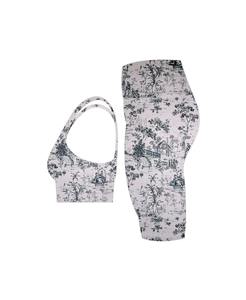 Ensemble de sport 2 pièces personnalisé en gros, sublimé, grande taille, haut de yoga, soutien-gorge de sport et short de sport taille haute - Product Image 5