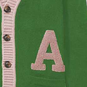 TITLISTS Cardigan à col en V pour étudiants universitaires acrylique tricoté pull d'hiver bouton décoration décontracté Logo avant/arrière - Product Image 5