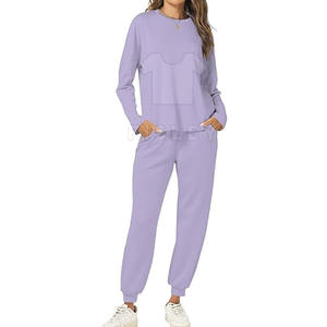 Conjunto de chándal de dos piezas con estampado de logotipo personalizado para mujer para correr en invierno a un precio - Product Image 2