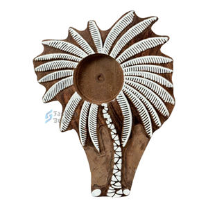 Smart Fashion Deal Wooden Tree-Shaped Flower Handmade Eco-Friendly <b>Tealight</b> Holder (Without <b>Tealight</b> <b>Candle</b>) 2 Color Print - Product Image 3