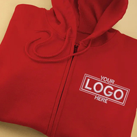 Sudadera con Capucha y Cremallera Personalizada con Bordado, Texto/Logotipo/Diseño, 100% Algodón, Sudadera de Invierno con Colores y Tallas Personalizadas