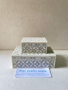 Caja de joyería con incrustaciones de hueso de la mejor calidad/caja con incrustaciones de hueso de India STAR CRAFTS PARA pulido a mano para pieza caliente Mop Jewelry Box - Product Image 2