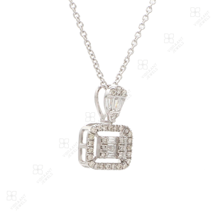 สร้อยคอจี้เพชรธรรมชาติสีขาวทองคำขาว14K พร้อมสายโซ่รับรองของขวัญที่ดีที่สุดสำหรับการหมั้นของเธอ - Product Image 4