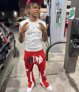 กางเกงวอร์มแนวสตรีทแบบเย็บปะติดสำหรับผู้ชายและผู้หญิงกางเกงขนแกะแบบยูนิเซ็กส์กางเกงวิ่งออกกำลังกายกางเกงวอร์มขาบานพิมพ์ลาย3D แบบกำหนดเอง - Product Image 2