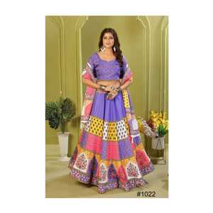 ผ้าเรยอนขนาดใหญ่มาพร้อมงานพิมพ์ดิจิตอลผ้าเรยอน Navratri พิเศษผ้า lehenga choli - Product Image 1