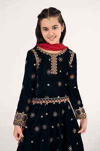 Lehenga Choli Formal de Acrílico y Organza Bordada para Niñas Pakistaníes, para Bodas y Eventos Festivos - Product Image 2