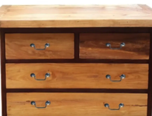 Buffet européen en pin Jati Londo à 5 tiroirs en forme de boîte vente à chaud pour chambre à coucher ou cuisine matériel de rotin pour le salon - Product Image 3