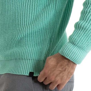 2025 Venta caliente personalizado suelto Casual invierno suéter de punto cuello manga larga hombres suéteres patrón sólido 100% algodón - Product Image 6