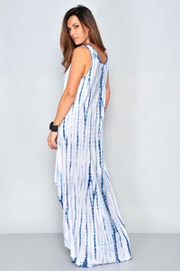 ชุดเดรสมัดย้อมเดียวสำหรับผู้หญิงฤดูร้อนชุดเดรสสูงต่ำแห้งเร็วสำหรับปาร์ตี้ชายหาดลำลอง - Product Image 2