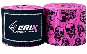 Enveloppes à main de boxe jumeaux avec bandages d'entraînement en coton Sangles de poignet de boxe pour motif imprimé de fitness - Product Image 6