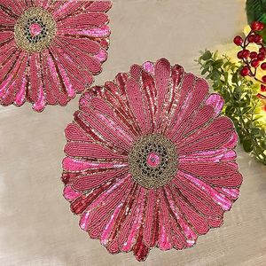 Glass <b>Beads</b> <b>Placemat</b> Embraided <b>Placemat</b> at Very Low Budget Price for Wedding Parties & Special Occasions Everyday Use - Product Image 4