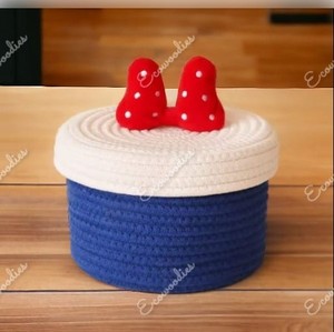 Panier de rangement en corde de coton tressé à la main, écologique et durable, pour vêtements d'enfants, organisateur de vêtements de bébé, rangement de chaussures de salon, motif dessin animé - Product Image 4