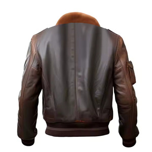 Vente de gros Veste universitaire Letterman à col montant en cuir véritable personnalisée pour hommes pour la conduite de moto - Product Image 4