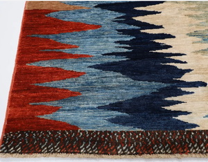 Alfombra de nudo hecha a mano de lana afgana de alta calidad, nuevo patrón abstracto bordado moderno, alfombras con forro de trabajo para sala de estar y dormitorio - Product Image 4