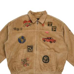 Veste en velours côtelé brodée vintage-Veste en velours côtelé élégante et unique avec broderie florale, parfaite pour une tenue décontractée - Product Image 5