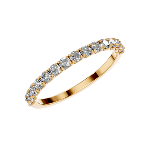 2025 anillo de eternidad apilable de diamantes elegante clásico de moda banda delgada de oro de 14K para mujer fábrica de joyería fina personalizada de la India - Product Image 6