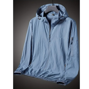 Veste de safari décontractée à coupe étroite pour hommes, pull à manches longues et col montant, poche kangourou avec fermeture à glissière, lettre d'été vintage - Product Image 6