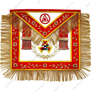 DELANTAL MASÓNICO REGALIA GRAND SUMO SACERDOTE ARCO REAL CAPÍTULO-TERCIOPELO ROJO TRIPLE TAU INSIGNIA-BORDADO A MANO - Product Image 1