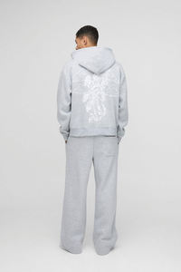 ชุดวอร์มมีฮู้ดหนานุ่มสำหรับฤดูหนาว สไตล์ลำลอง สกรีนโลโก้ได้ ชุดวอร์มผ้าฝ้าย 100% ไซส์ปกติสำหรับผู้ชาย - Product Image 5