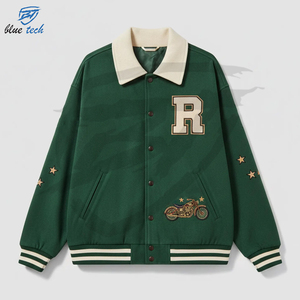 Beautiful Stylish Fashion Premium Quality Canvas Stand Collar Streetwear Varsity <b>Jacket</b> Custom Logo Classic Embroidery Quick Dry - Product Image 1