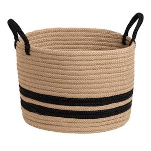 Panier de couleur personnalisée noir et blanc avec poignées Panier en osier et en jonc de mer Panier en jute écologique pour le stockage des boissons - Product Image 4