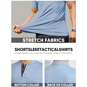 Logotipo personalizado liso teñido sólido 100 poliéster de secado rápido Slim Fit que absorbe la humedad cuello de manga corta Polo de golf camiseta para hombres - Product Image 6