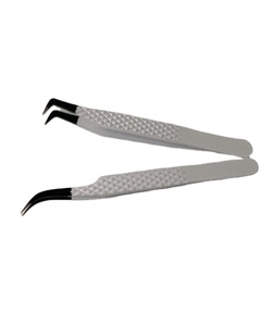 Pince à épiler antistatique à pointe droite incurvée en acier inoxydable pour Extension de cils outils de maquillage en gros pince à épiler - Product Image 1