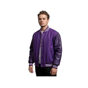 Color rojo Multi Color Rib Custom OEM Patch Work Diseño de marca de alta calidad Premium Lettermen Varsity Jacket Unisex - Product Image 4