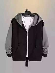 Sweat à capuche en molleton doux et confortable de haute qualité Design d'hiver décontracté Fermeture à glissière brodée Motif de perles Technique lavée - Product Image 1