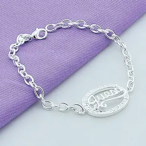 Fabriek Vender Groothandel Sieraden Zilver Gok Logo Ketting Armband Voor Vrouwen Bruiloft Verloving Cadeau-925 Sterling Zilver