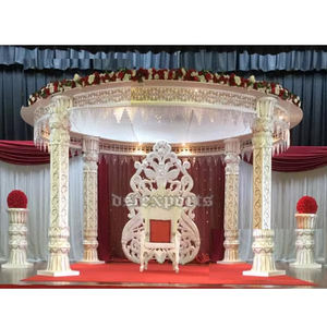 Mandap de Fibra Blanco para Bodas Indias, Magnífica Decoración de Mandap para Bodas Indias, Escenario para Eventos de Recepción de Matrimonios en Melbourne - Product Image 1