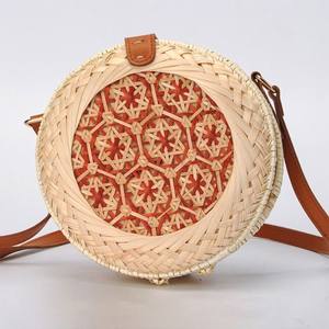 Sac de rangement en bambou écologique, nouvelle tendance, organisateur de plage ronde, sacs d'été à la mode pour femmes - Product Image 4