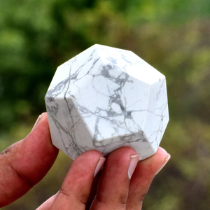 Piedra de Howlite Natural en Forma de Dodecaedro, Cristal Geométrico, Ágata, Gema Curativa, Venta al Por Mayor - Product Image 2
