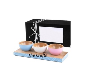Wooden Serving Chocolate Bowl With Tray Superior Quality Kitchenware Serving Dessert Bowl For <b>Table</b> <b>Top</b> Accessories - Product Image 1
