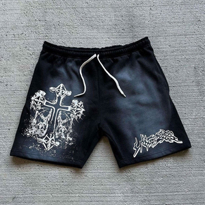 Pantalones cortos personalizados de verano con parche cargo para hombre, pantalones cortos de baloncesto lavados sucios con serigrafía, estilo de calle - Product Image 3