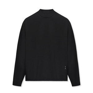 Custom Screen Print Quick Dry Fit <b>Gym</b> High Quality 95 Cotton 5 Spandex Sports Oversize Mock Neck <b>Long</b> <b>Sleeve</b> T-shirt for <b>men</b> - Product Image 3