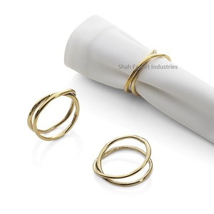 Anneaux de serviette en métal avec fil de fer plaqué cuivre pour la maison, le mariage, le dîner et la table. - Product Image 5