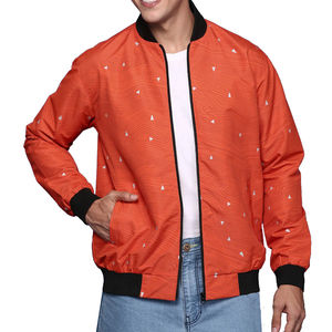 Chaqueta bomber ligera para hombre en estilo callejero personalizable con su propio logotipo en la tela de lona frontal Servicio OEM disponible - Product Image 1