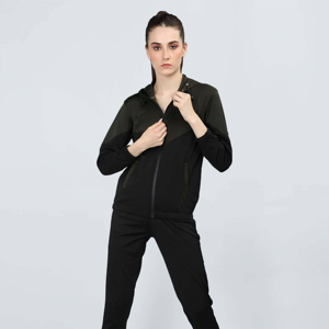 Costume de jogging deux pièces à la mode pour femmes ensemble de survêtement à fermeture éclair à la mode veste à fermeture éclair complète sweat à capuche élastique pour hommes sweats - Product Image 1