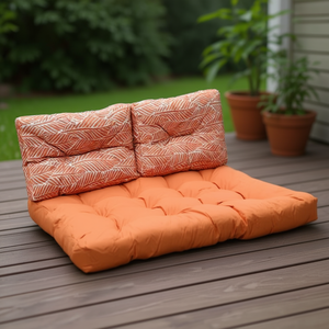 Cojín de tela naranja para sofá de 2 plazas 9878470 Cojines y almohadas para exterior para Amicasa - Product Image 3
