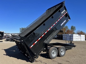 Remolque multifuncional de volteo 7x14 con caja de cambios y bomba, laterales de 4 pies, GVWR 9990, ejes de 7200 lb - Product Image 1