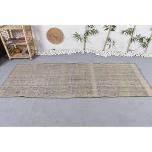 Tapis Patchwork en Laine Beige Rustique Classique 2.9 X 7.8ft Peluche Viscose Faite à la Main pour Adolescents Latex Abstrait Rectangulaire pour Couloir - Product Image 3