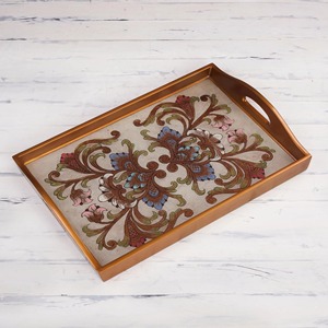 Elegant Metal Enamel Serving Tray High Quality Surface For Home Hotel Restaurant Food Serving Needs - Product Image 1